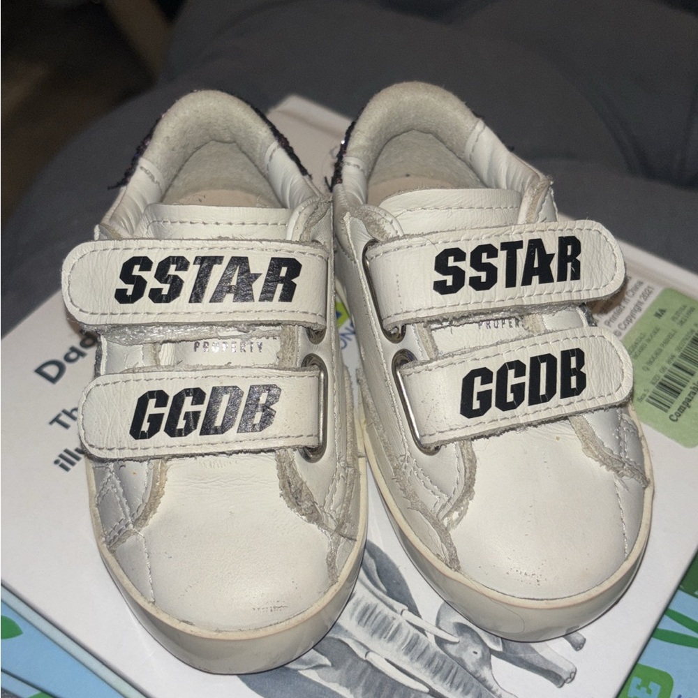 Kids White Velcro Sneakers